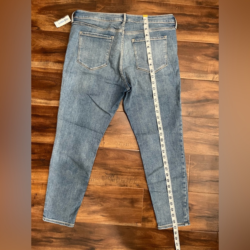 Brand New Old Navy Rockstar Super Skinny Mid-Rise Denim Blue Women’s Jeans - Picture 6 of 16